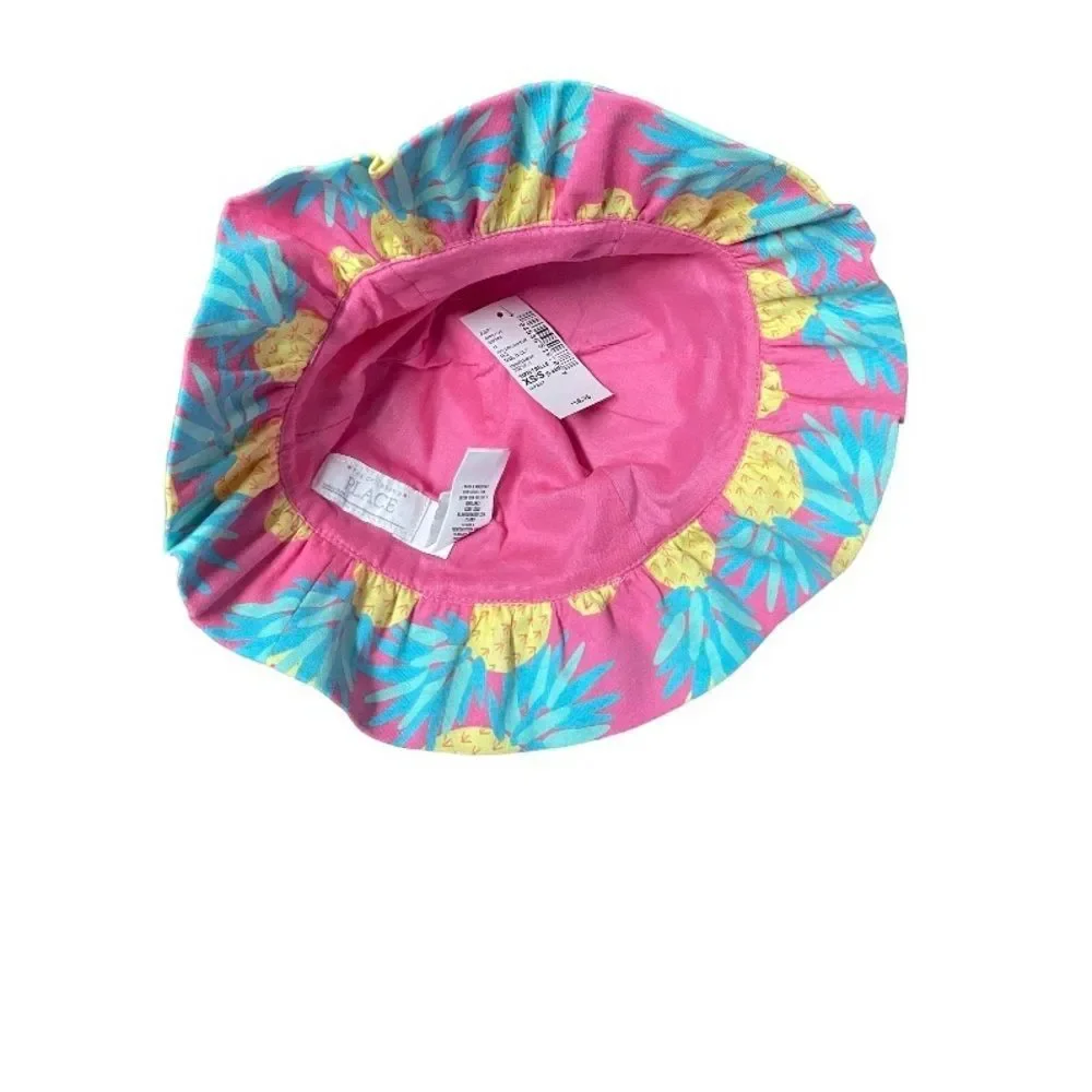 The children’s Place pineapple pink bucket hat size 6-24 months NWT